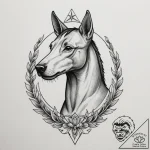 Kelpie, tattoo flash sheet design, black and… – tattoo sketch (№1755044816_0, 13.08.2025 00:26) — tattoovalue.net