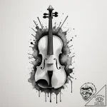 Violin, artistic tattoo sketch, black and gre… – tattoo sketch (№1755047637_0, 13.08.2025 01:13) — tattoovalue.net