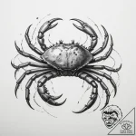 Tattoo design a cancer crab deconstructing in… – tattoo sketch (№1755048043_0, 13.08.2025 01:20) — tattoovalue.net