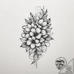 Tattoo design a minimalist floral design on t… – tattoo sketch (№1755049453_0, 13.08.2025 01:44) — tattoovalue.net