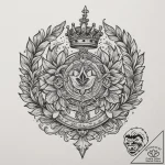 Tattoo design a pair of matching royal insign… – tattoo sketch (№1755050061_0, 13.08.2025 01:54) — tattoovalue.net