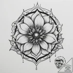 Tattoo design a zodiac flower (e.g., honeysuc… – tattoo sketch (№1755051665_0, 13.08.2025 02:21) — tattoovalue.net