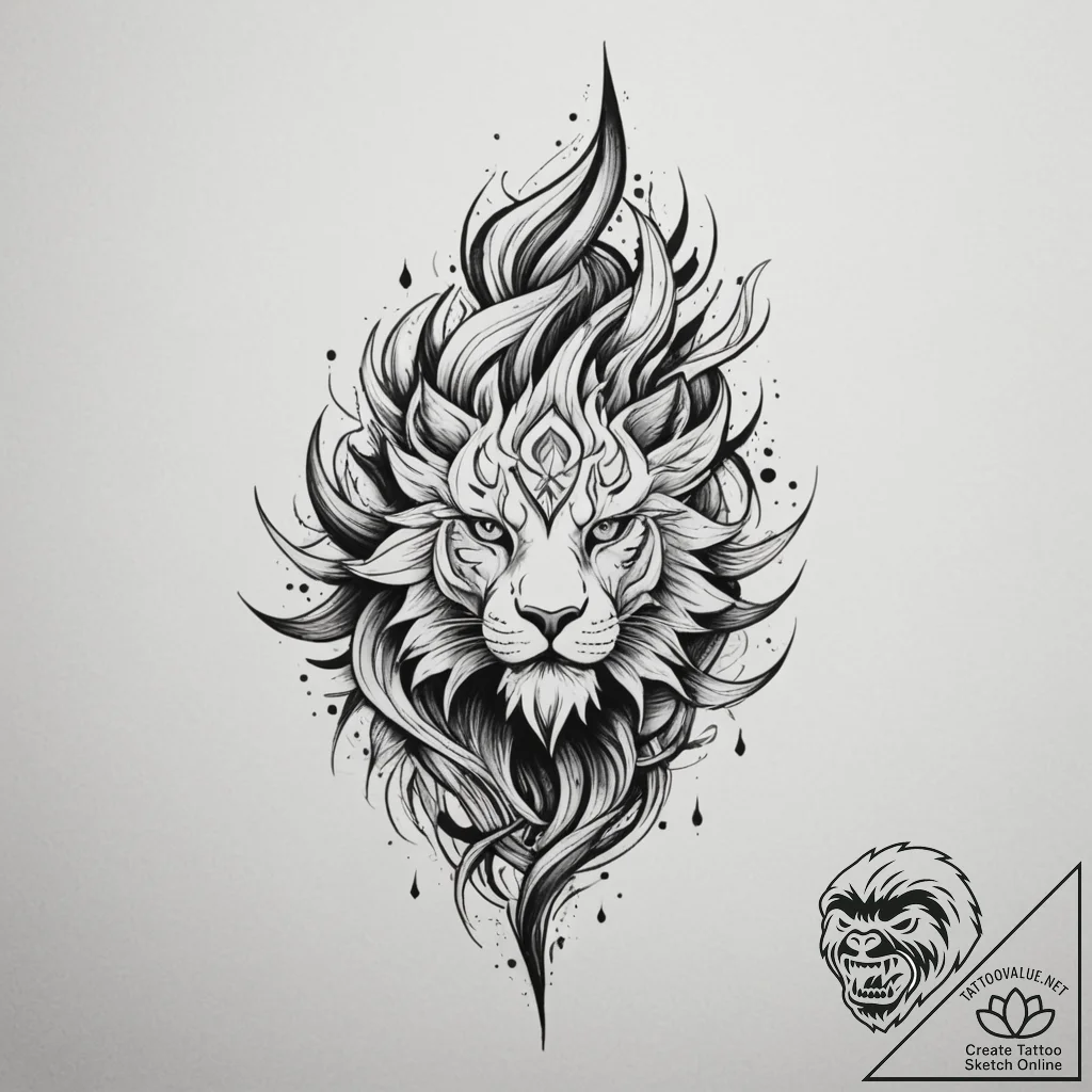 Tattoo design a single, powerful brushstroke,... - tattoo sketch (№1755052062_0, 13.08.2025 02:27) — tattoovalue.net