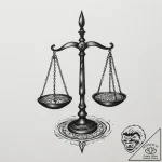 Tattoo sketch libra’s scales depicted as a pe… – tattoo sketch (№1755053033_0, 13.08.2025 02:43) — tattoovalue.net