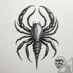 Tattoo design a scorpio scorpion, an ancient… – tattoo sketch (№1755053231_0, 13.08.2025 02:47) — tattoovalue.net