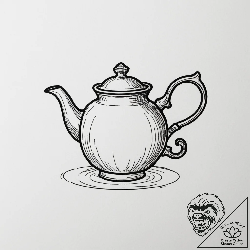 Tattoo sketch a tiny, flying teapot., tattoo... - tattoo sketch (№1755053825_0, 13.08.2025 02:57) — tattoovalue.net