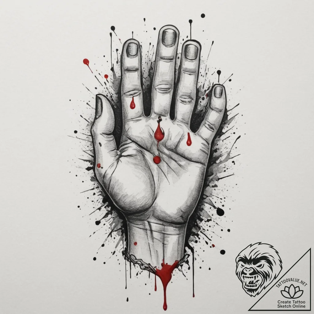 Tattoo sketch a human hand with calloused, ro... - tattoo sketch (№1755054024_0, 13.08.2025 03:00) — tattoovalue.net