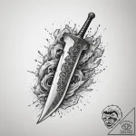 Tattoo sketch a pixelated sword and shield wi… – tattoo sketch (№1755054222_0, 13.08.2025 03:03) — tattoovalue.net