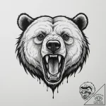 A powerful blackwork tattoo of a bear’s head… – tattoo sketch (№1755054817_0, 13.08.2025 03:13) — tattoovalue.net