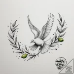 Tattoo sketch a lone dove carrying an olive b… – tattoo sketch (№1755055013_0, 13.08.2025 03:16) — tattoovalue.net