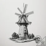 The interior of a working, historic windmill…. – tattoo sketch (№1755055609_0, 13.08.2025 03:26) — tattoovalue.net
