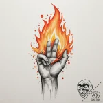 Tattoo sketch a minimalist hand holding a bur… – tattoo sketch (№1755057002_0, 13.08.2025 03:50) — tattoovalue.net
