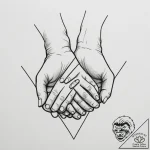 Tattoo sketch a pair of hands clasped firmly,… – tattoo sketch (№1755057798_0, 13.08.2025 04:03) — tattoovalue.net