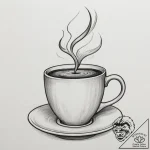 Tattoo sketch a warm cup of coffee or tea, wi… – tattoo sketch (№1755058197_0, 13.08.2025 04:09) — tattoovalue.net