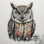 Tattoo design a watchful owl, eyes piercing,… – tattoo sketch (№1755060193_0, 13.08.2025 04:43) — tattoovalue.net