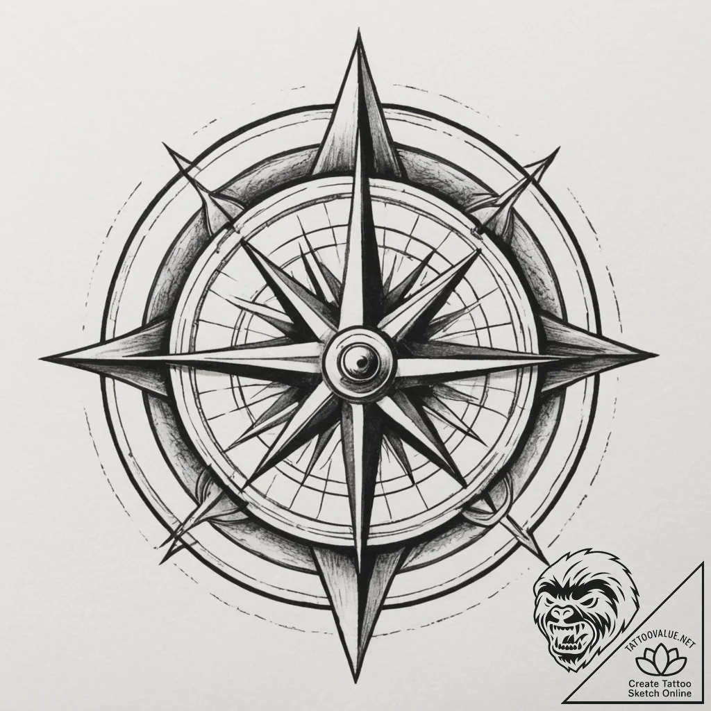 Tattoo sketch two parts of a simple compass t... - tattoo sketch (№1755061191_0, 13.08.2025 04:59) — tattoovalue.net