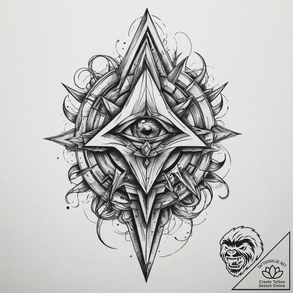 Tattoo design an abstract "glitch in the matr... - tattoo sketch (№1755062388_0, 13.08.2025 05:19) — tattoovalue.net