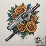 Deckard’s pistol from blade runner, tattoo fl… – tattoo sketch (№1755062586_0, 13.08.2025 05:23) — tattoovalue.net
