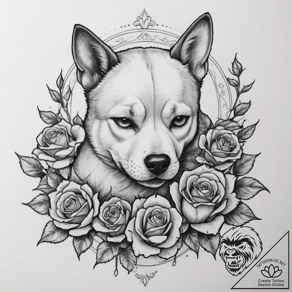 Tattoo design a loyal companion animal (dog,... - tattoo sketch (№1755062983_0, 13.08.2025 05:29) — tattoovalue.net