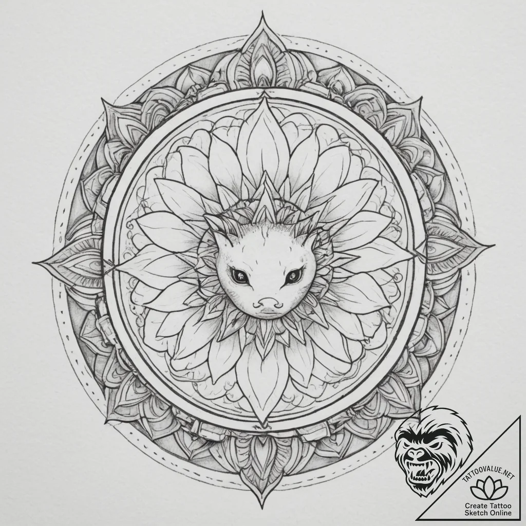 Axolotl, tattoo sketch design, muted color pa... - tattoo sketch (№1755063183_0, 13.08.2025 05:33) — tattoovalue.net
