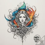 Tattoo sketch an abstract cosmic storm, conta… – tattoo sketch (№1755064978_0, 13.08.2025 06:02) — tattoovalue.net