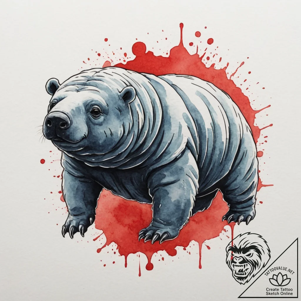 Tardigrade (water bear), tattoo flash sheet d... - tattoo sketch (№1755065577_0, 13.08.2025 06:12) — tattoovalue.net