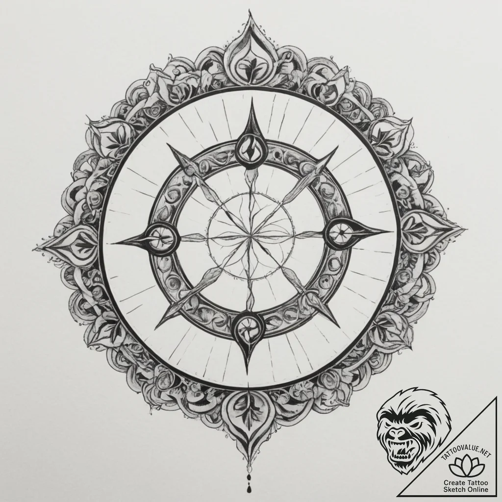 Tattoo sketch a single zodiac symbol outlined... - tattoo sketch (№1755066175_0, 13.08.2025 06:22) — tattoovalue.net