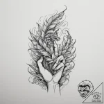 A minimalist tattoo of a hand holding a glowi… – tattoo sketch (№1755066574_0, 13.08.2025 06:29) — tattoovalue.net