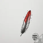Tattoo design a floating feather with subtle… – tattoo sketch (№1755067370_0, 13.08.2025 06:42) — tattoovalue.net