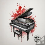 A close-up of the keys of a vintage, well-use… – tattoo sketch (№1755067771_0, 13.08.2025 06:49) — tattoovalue.net