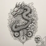 A shot of cyclists waiting for a traffic ligh… – tattoo sketch (№1755068965_0, 13.08.2025 07:09) — tattoovalue.net