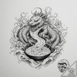 A chef flipping a pancake in a pan., tattoo d… – tattoo sketch (№1755069165_0, 13.08.2025 07:12) — tattoovalue.net