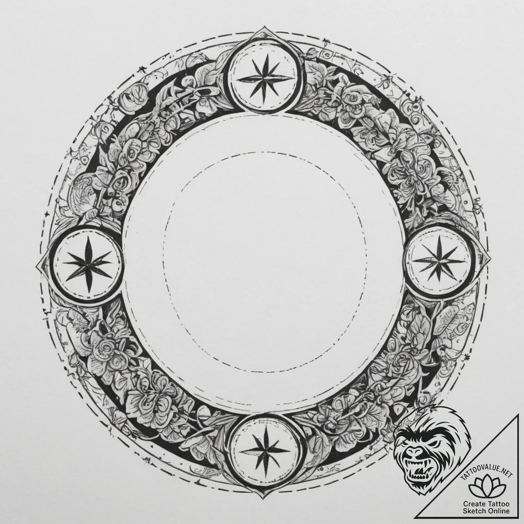 Tattoo sketch a stylized "warding circle" wit... - tattoo sketch (№1755069762_0, 13.08.2025 07:22) — tattoovalue.net