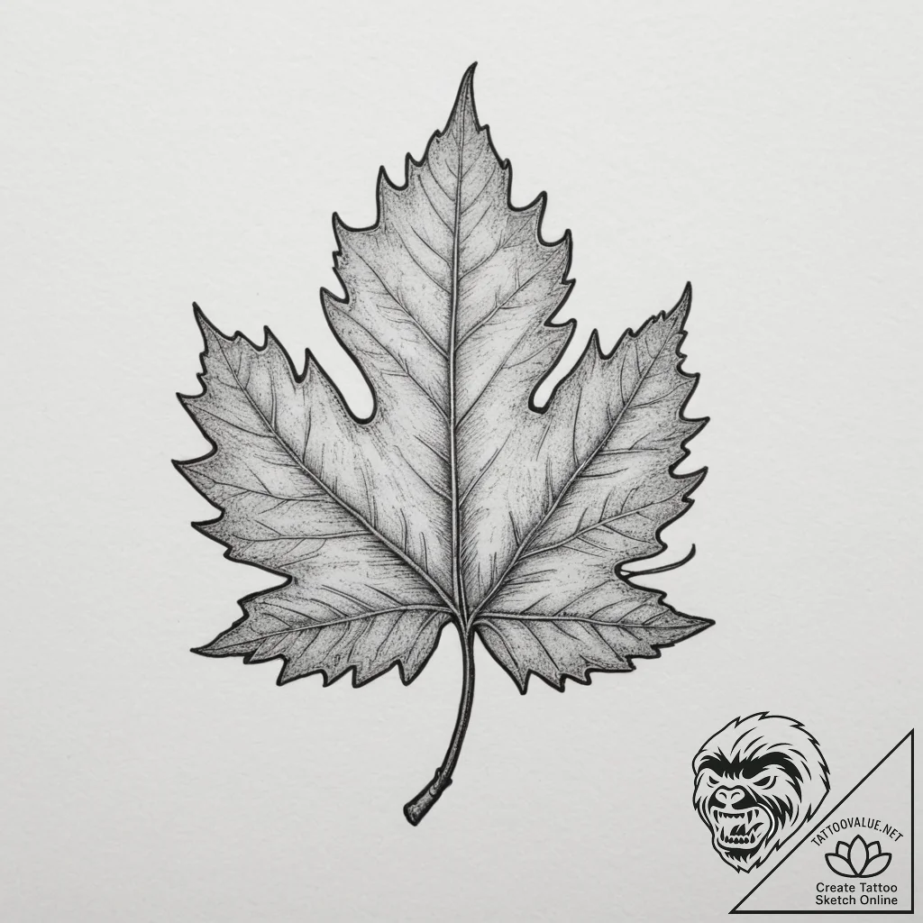 A minimalist tattoo of a single, perfect oak... - tattoo sketch (№1755069962_0, 13.08.2025 07:26) — tattoovalue.net