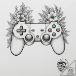 Tattoo sketch a game controller with a delica… – tattoo sketch (№1755070361_0, 13.08.2025 07:32) — tattoovalue.net