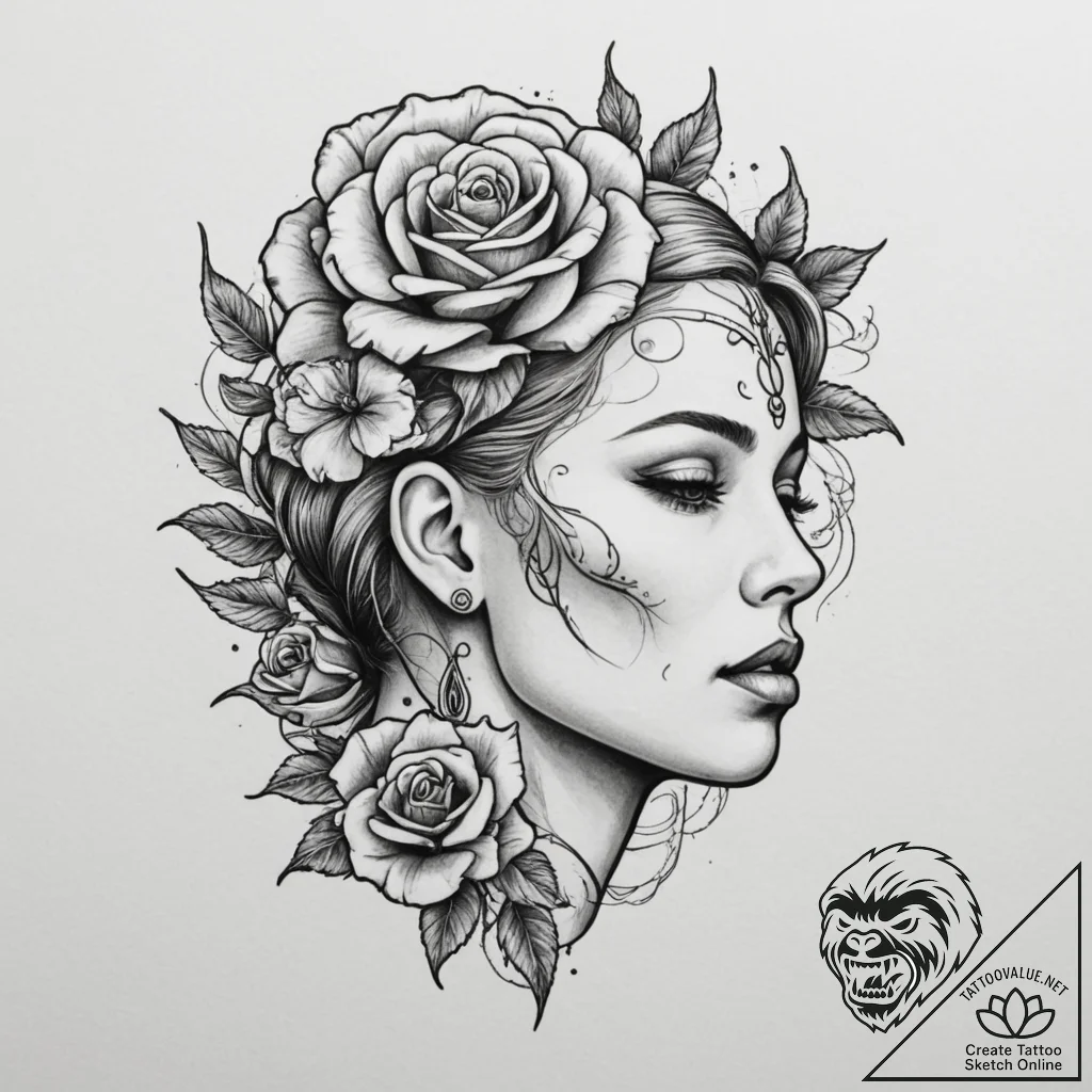Human head with exposed holographic brain, ta... - tattoo sketch (№1755070558_0, 13.08.2025 07:35) — tattoovalue.net