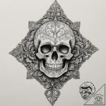 A filigree locket with a skull inside, tattoo… – tattoo sketch (№1755071356_0, 13.08.2025 07:49) — tattoovalue.net