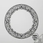 Circle, artistic tattoo sketch, on a clean wh… – tattoo sketch (№1755071558_0, 13.08.2025 07:52) — tattoovalue.net