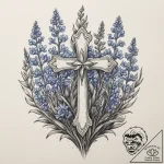 A field of bluebonnets in texas., concept art… – tattoo sketch (№1755072352_0, 13.08.2025 08:05) — tattoovalue.net