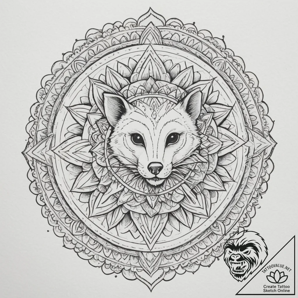 Possum, concept art for tattoo, sepia tone sk... - tattoo sketch (№1755072555_0, 13.08.2025 08:09) — tattoovalue.net