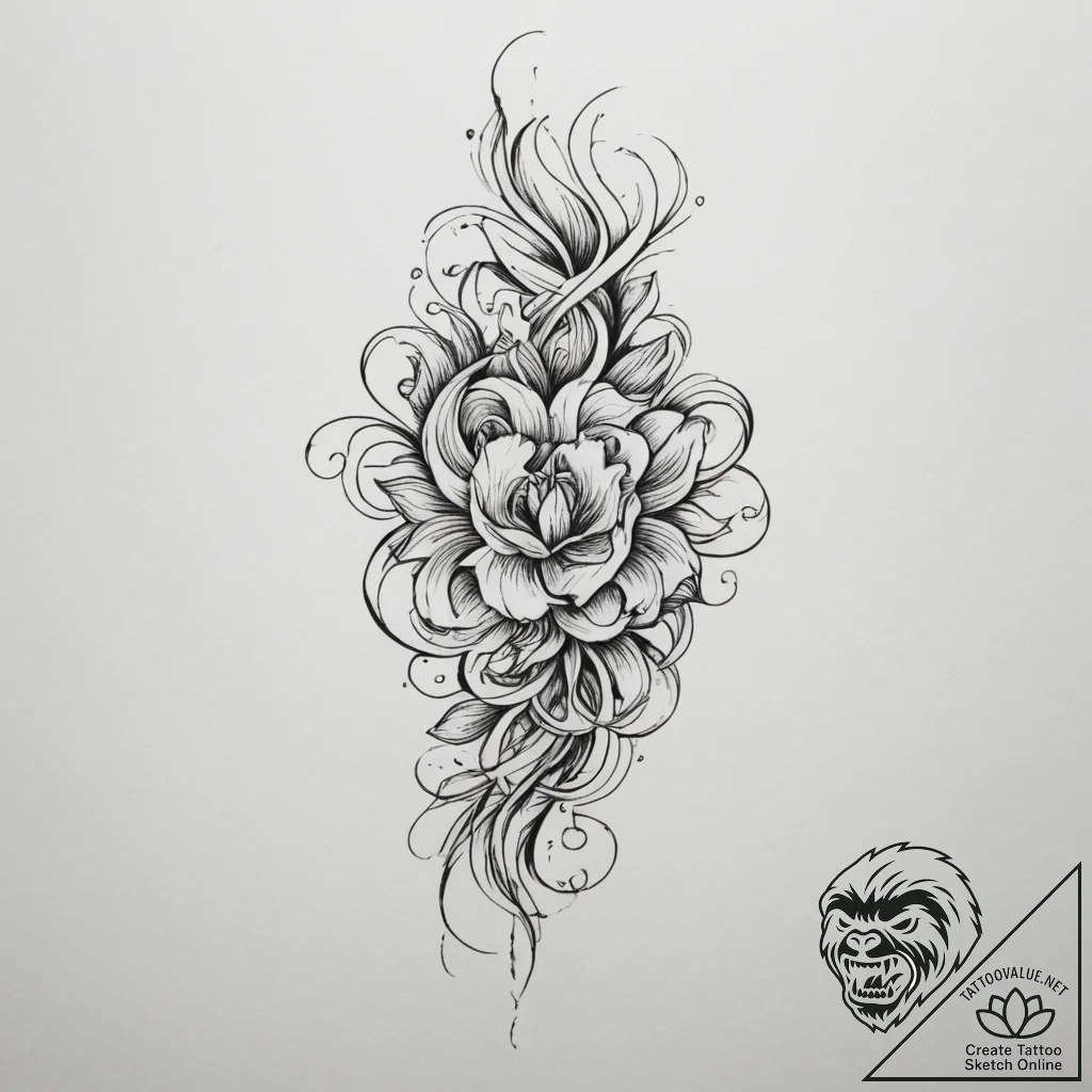 р сѓрѕр° рџрѕс‚рѕрє (potok, flow, current, tr... - tattoo sketch (№1755074349_0, 13.08.2025 08:39) — tattoovalue.net