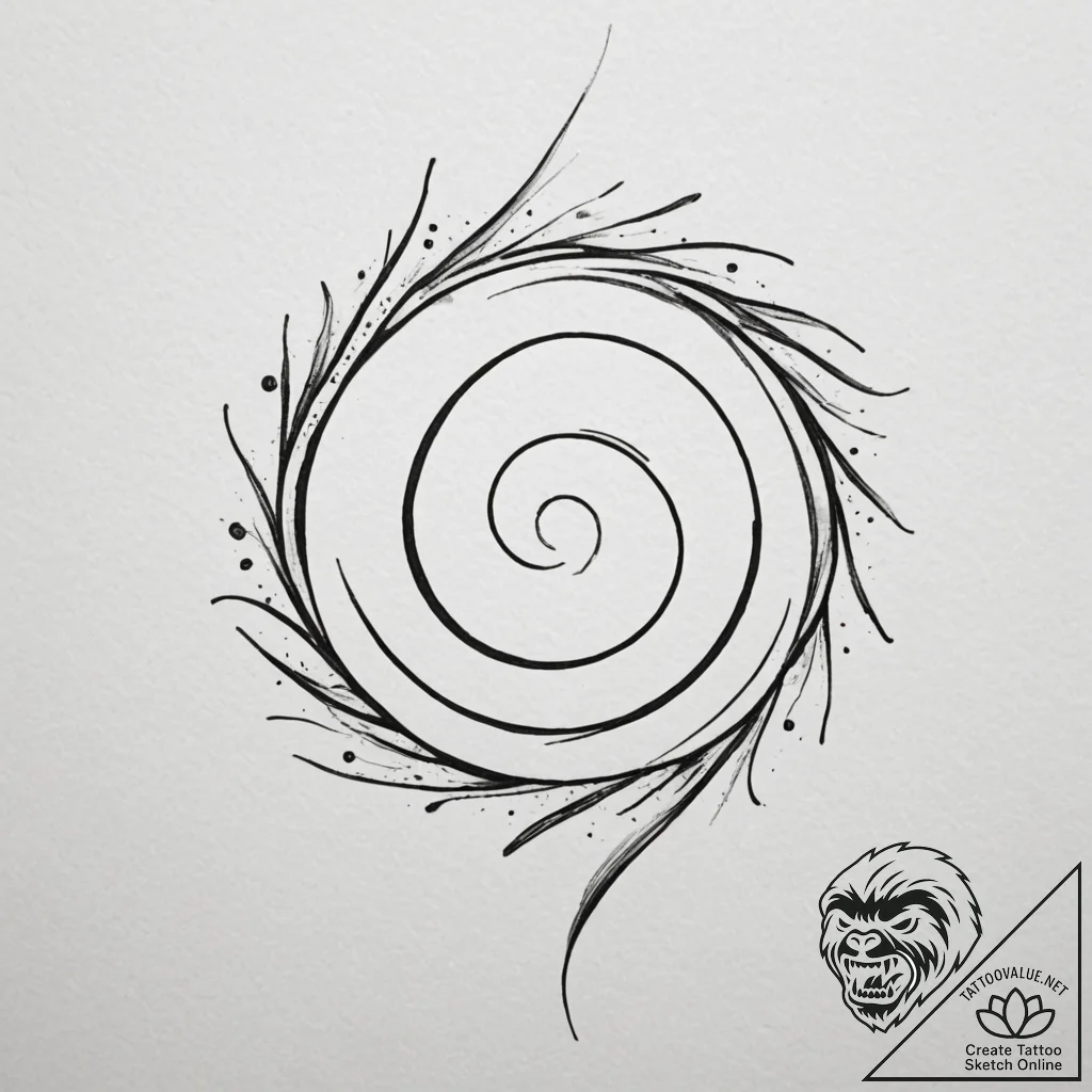 Tattoo design a tiny, abstract galaxy swirl o... - tattoo sketch (№1755074547_0, 13.08.2025 08:42) — tattoovalue.net
