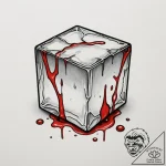 A close-up of a melting ice cube., concept ar… – tattoo sketch (№1755076143_0, 13.08.2025 09:09) — tattoovalue.net