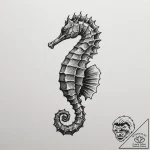 Tattoo sketch a small, stylized seahorse, sym… – tattoo sketch (№1755076542_0, 13.08.2025 09:15) — tattoovalue.net