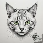 A close-up of a cat’s vibrant green eye., art… – tattoo sketch (№1755076940_0, 13.08.2025 09:22) — tattoovalue.net