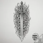 A nichirin sword from demon slayer, concept a… – tattoo sketch (№1755077536_0, 13.08.2025 09:32) — tattoovalue.net