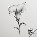 Tattoo sketch a single, elegant calla lily, s… – tattoo sketch (№1755078139_0, 13.08.2025 09:42) — tattoovalue.net