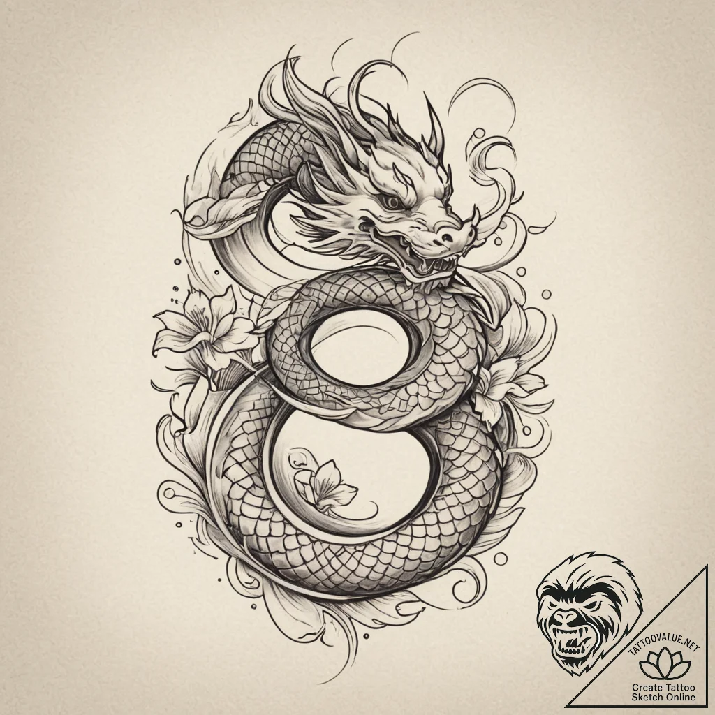 Tattoo sketch a simple 'infinity loop' in a c... - tattoo sketch (№1755078732_0, 13.08.2025 09:52) — tattoovalue.net