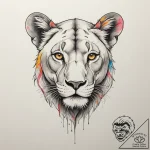 Lioness, artistic tattoo sketch, bold outline… – tattoo sketch (№1755081332_0, 13.08.2025 10:35) — tattoovalue.net
