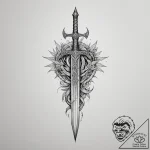 Tattoo design a set of runes glowing on a war… – tattoo sketch (№1755081729_0, 13.08.2025 10:42) — tattoovalue.net